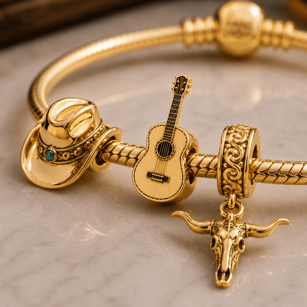 TBKH Gold Charm Bracelet Set VTH
