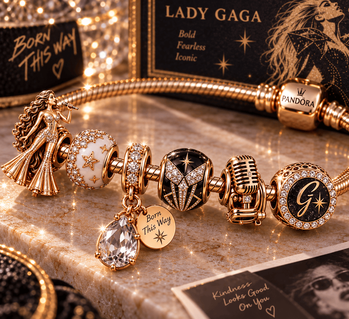 LDGG Gold Charm Bracelet Set PNPA