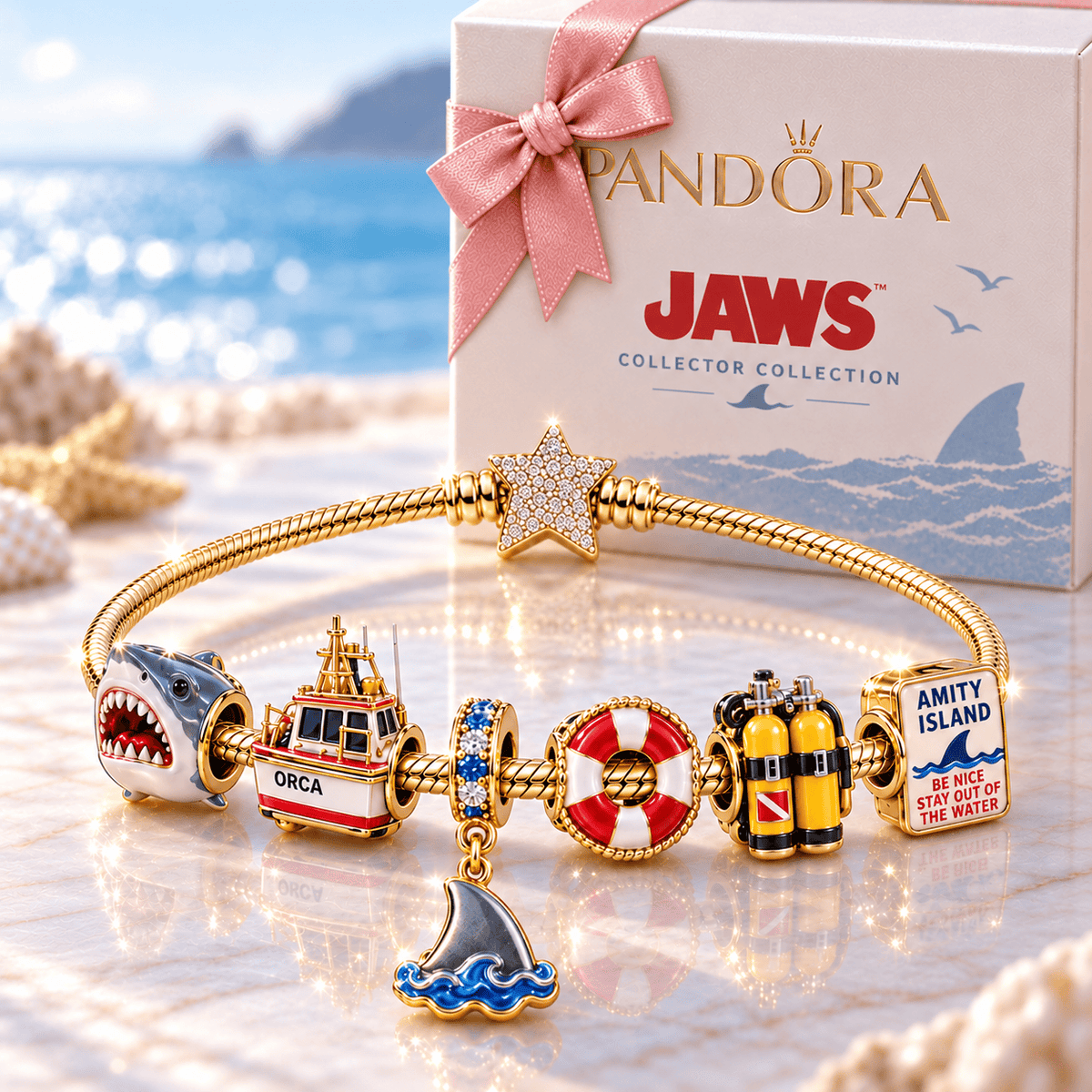 JAWS Gold Charm Bracelet Set BMD