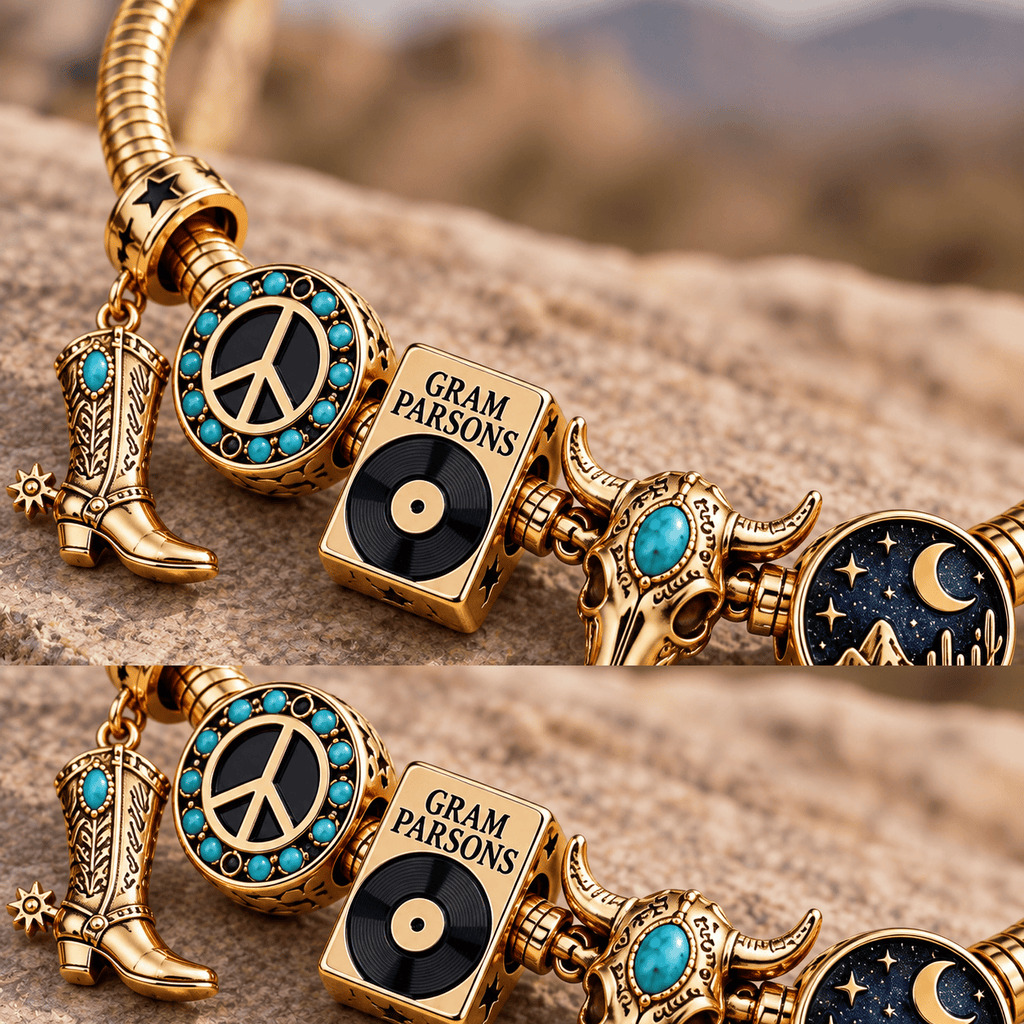 GPS Gold Charm Bracelet Set PTT