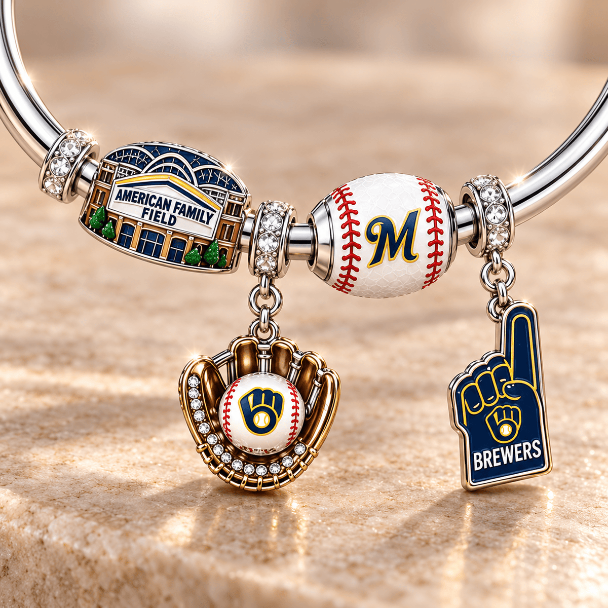 MLKB Silver Charm Bracelet Set TMH